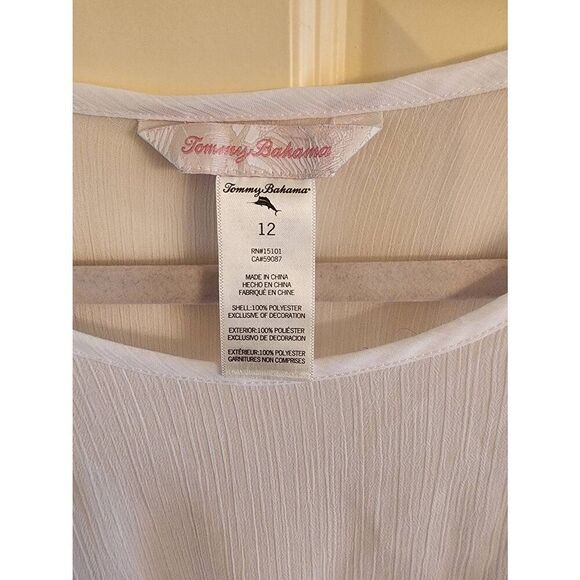 Tommy Bahama girls size 12 sheer cover up drawstring waist white - Picture 3 of 7